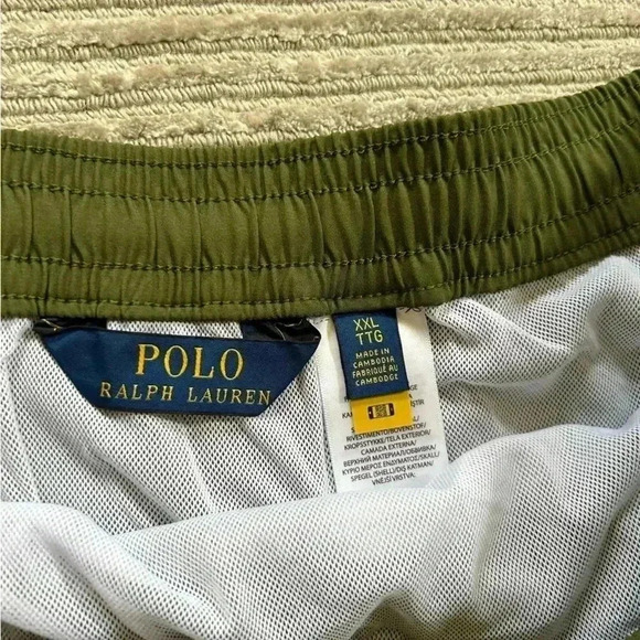 Polo Ralph Lauren Traveler icon logo swim shorts in olive green XXL - Picture 7 of 12